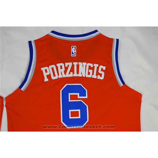 Maglia New York Knicks Kristaps Porzingis #6 Arancione
